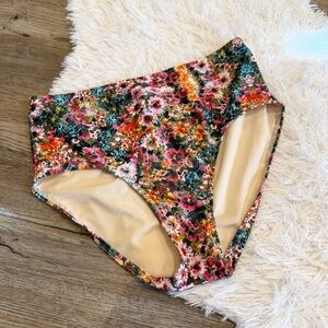 Lime Ricki Floral High Waist Bikini Bottom Modest Swim XL